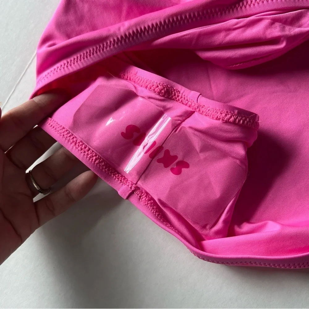 NWT SKIMS Signature swim cut out monokini taffy neon pink 3X
